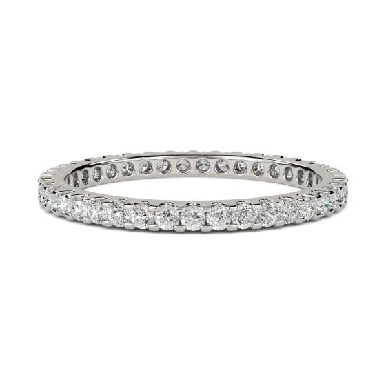 0,48 ct VS/E-F 2 mm Eleganter runder Naturdiamant-Ewigkeitsring