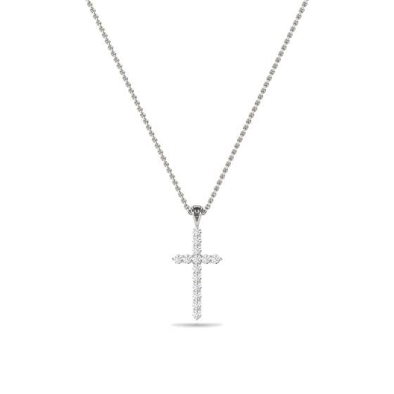 Traditioneller runder Diamant-Kreuzanhänger