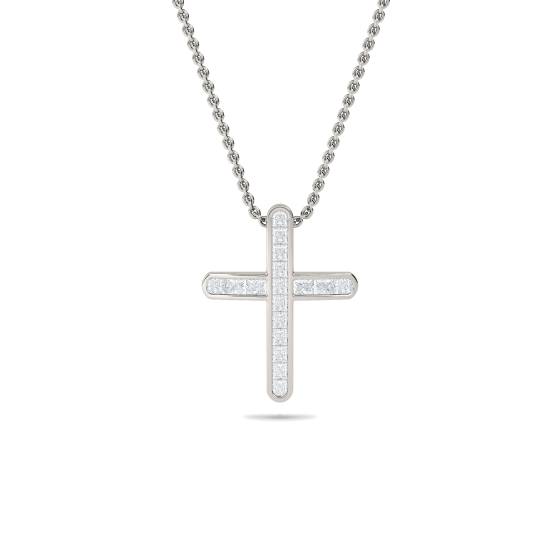 Einzigartiger Prinzessin-Diamant-Kreuzanhänger