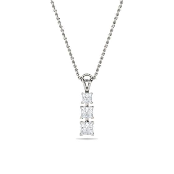 Moderner Prinzessinnen-Diamant-Trilogie-Anhänger