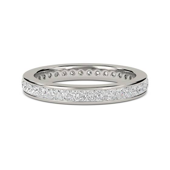 1,50 ct SI3/G Kanalfassung Prinzessschliff Eternity Naturdiamantring