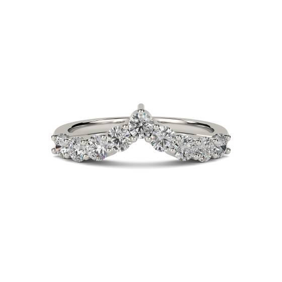 Klassischer runder Diamant-Wishbone-Ewigkeitsring