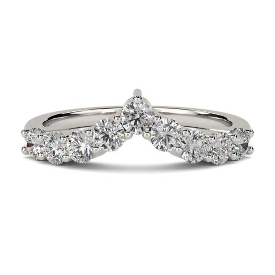 Klassischer runder Diamant-Wishbone-Ewigkeitsring