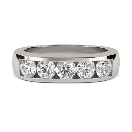 5 Stone Round Diamond Half Eternity Ring