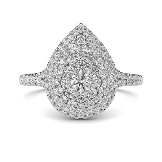 Runder Diamantcluster-Ring