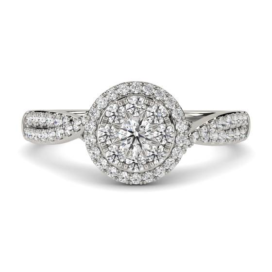 Runder Diamantcluster-Ring
