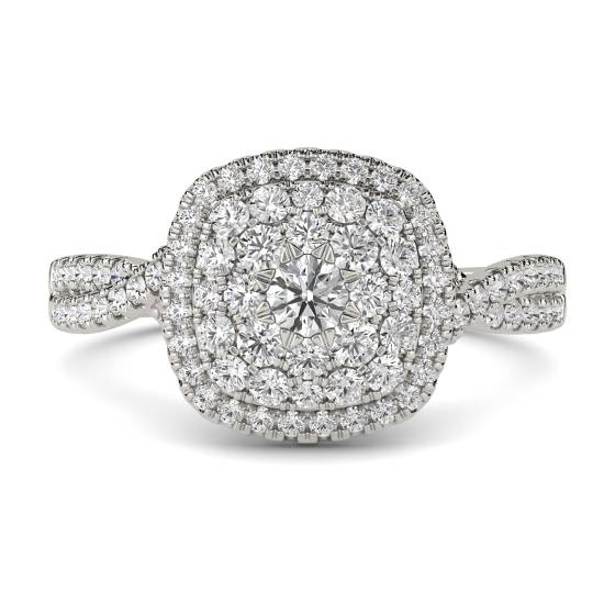 Runder Diamantcluster-Ring