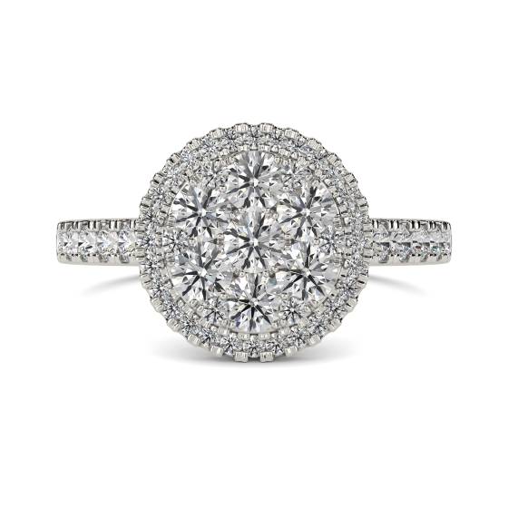 1,00 ct VS/E-F Runder Naturdiamant-Clusterring