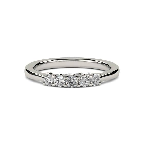0,25 ct VS/E-F Runder Naturdiamant 5-Stein-Ring