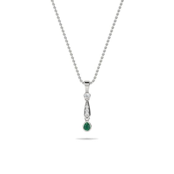 Smaragd-Drachenanhänger (0,25 ct) mit Kette
