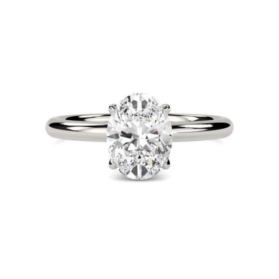 5.44ct VVS2/D Lab Grown Oval Cut Diamond Hidden Halo Ring in Platinum