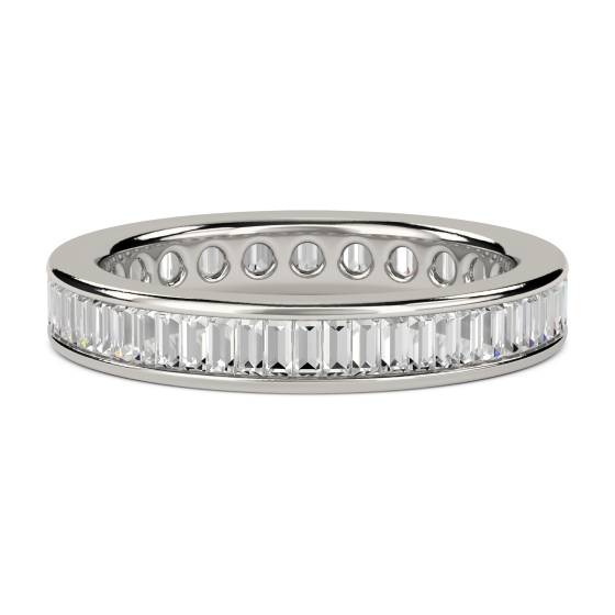 1,00 ct VS/D-E Baguette-Naturdiamant-Ewigkeitsring