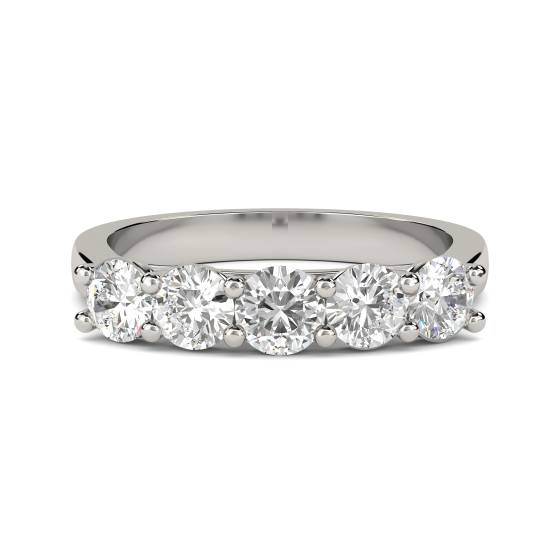 Halb-Ewigkeitsring mit 2,50 ct SI1/E 5-Stein-Runddiamant (Natur)