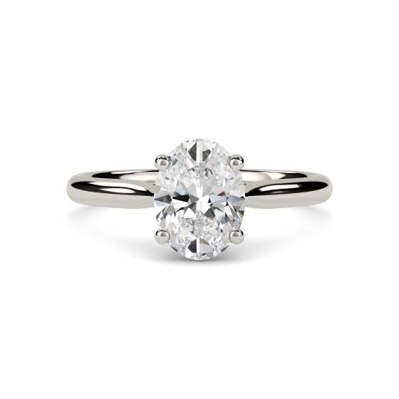 0.90ct IF/D Lab Grown Oval Cut Diamond Solitaire Ring in Platinum
