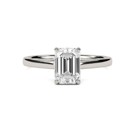 0.67ct VVS2/D Lab Grown Emerald Diamond Solitaire Ring in Platinum