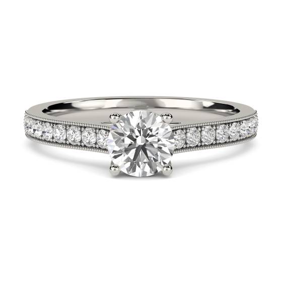 Runder Diamant-Schulter-Set-Ring