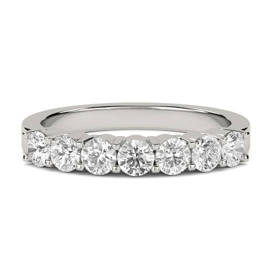 Ehering mit rundem Diamanten im Schliff (0,75 ct, VS/F-G)