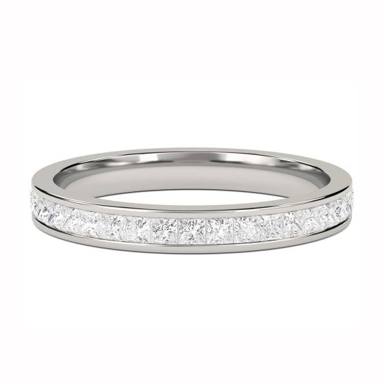 0,75 ct VS/F-G Prinzessschliff Diamant-Ehering