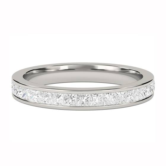 Ehering mit 1,00 ct VS/F-G Diamant im Prinzessschliff