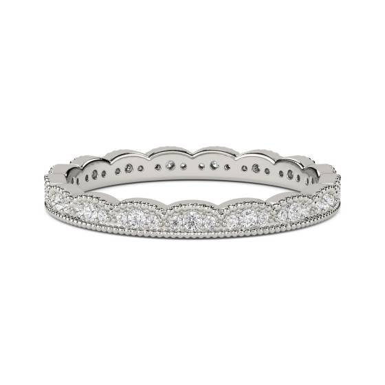 Vintage-Ehering mit 2 mm rundem Diamanten