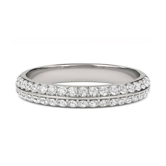 0.35ct VS/E-F Natural Round Cut Diamond Wedding Ring in Platinum