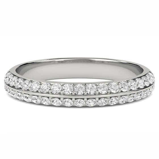 0.35ct VS/E-F Natural Round Cut Diamond Wedding Ring in Platinum