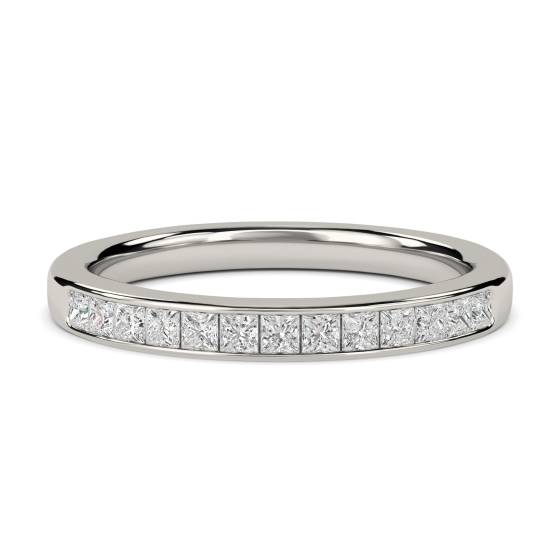 Halb-Ewigkeitsring mit Prinzessschliff, 0,25 ct, VS/F-G.