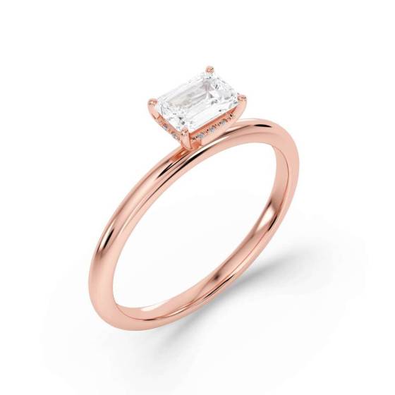 Verlobungsring mit Smaragd und Diamant