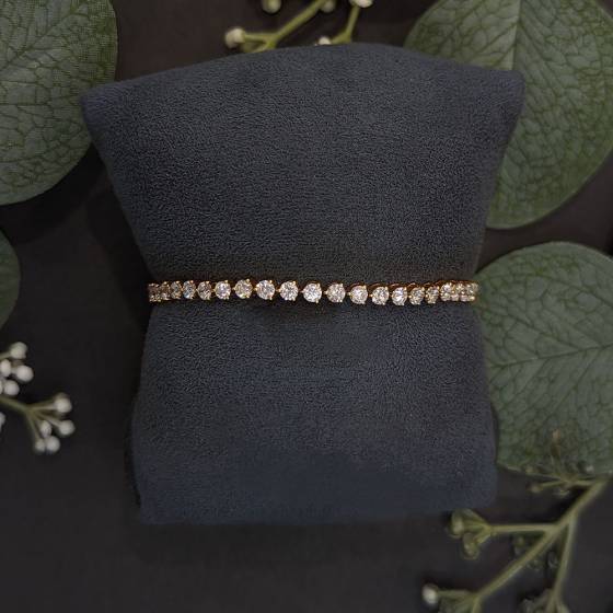 Armband mit 4,40 ct VS/E-F 6,5 Zoll rundem Naturdiamanten