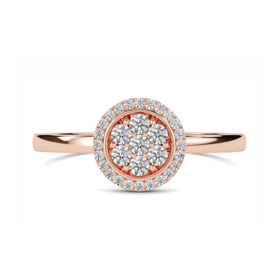 Elegant Round Diamond Halo Cluster Ring
