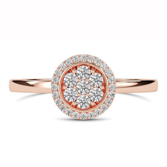 Elegant Round Diamond Halo Cluster Ring