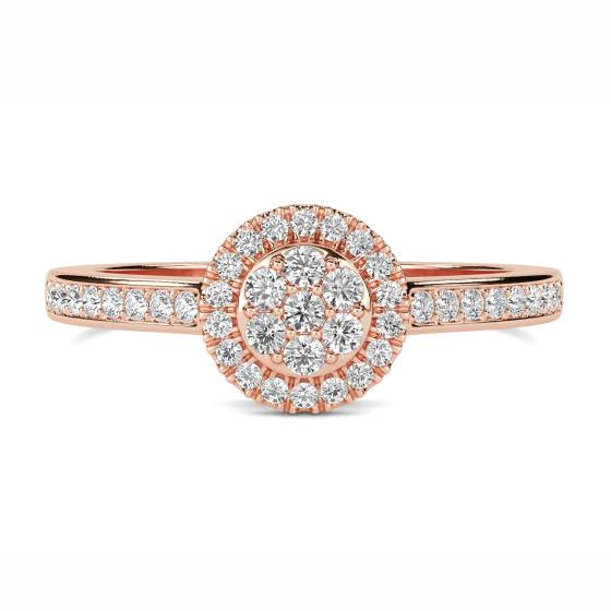 Elegant Round Diamond Halo Cluster Ring