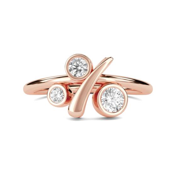 Unique Round Diamond Bezel Set Bubble Designer Dress Ring