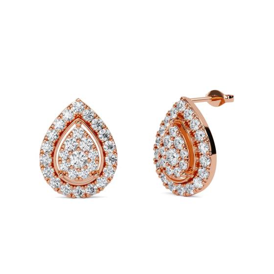 Classic Round Diamond Cluster Earrings