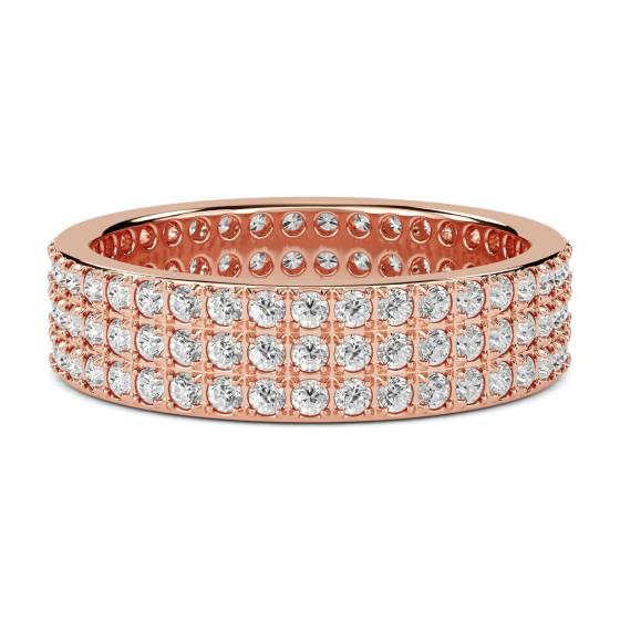 Triple Row Round Diamond Full Eternity Ring
