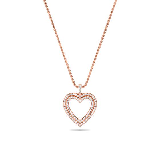 Classic Round Diamond Heart Pendant