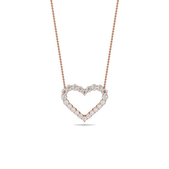 Classic Round Diamond Heart Pendant