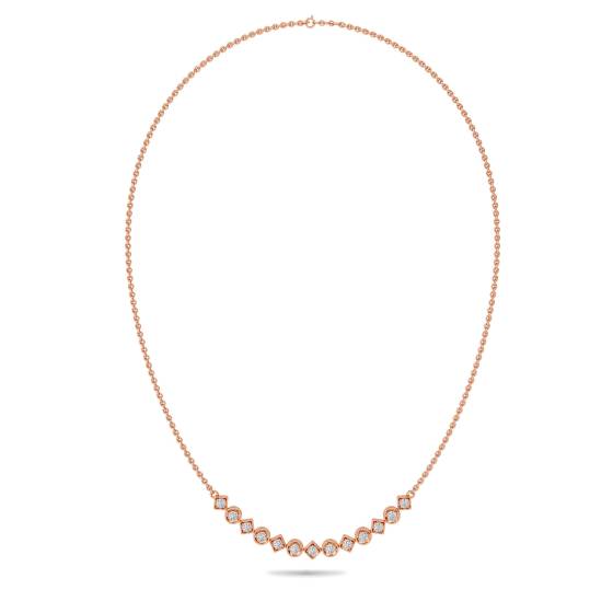 Elegant Round Diamond Drop Necklace