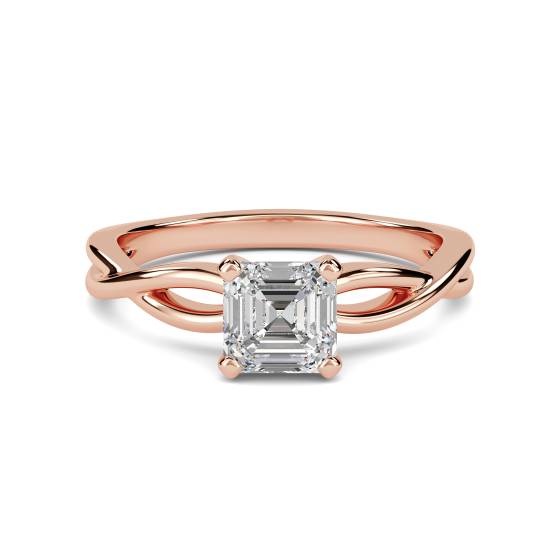Verlobungsring mit Infinity Love Swirl Asscher-Diamanten