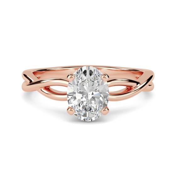 Infinity Love Swirl Ovaler Diamant-Verlobungsring