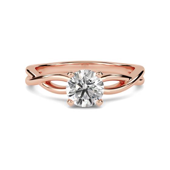 Verlobungsring mit Infinity Love Swirl und rundem Diamanten