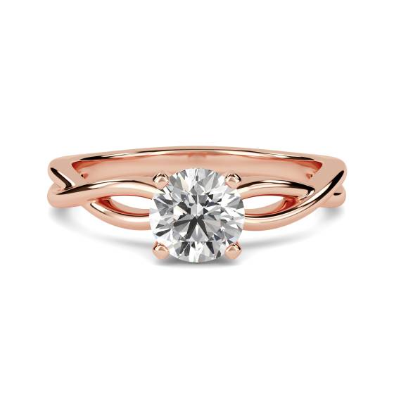 Verlobungsring mit Infinity Love Swirl und rundem Diamanten
