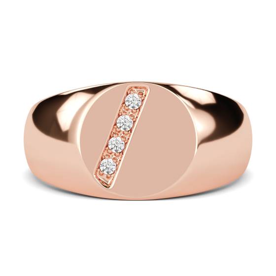 Ovaler Herren-Siegelring mit rundem Diamanten