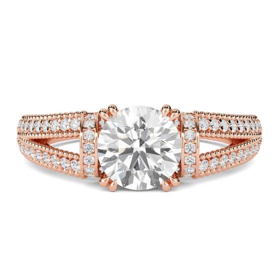 Moderner Vintage-Ring mit rundem Diamanten