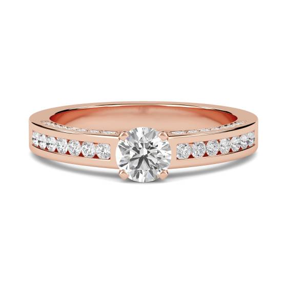 Runder Diamant-Schulterring mit passendem Band