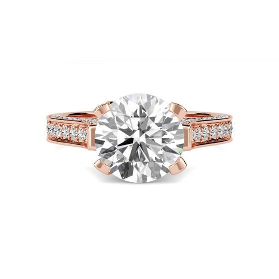 Moderner Vintage-Ring mit rundem Diamanten