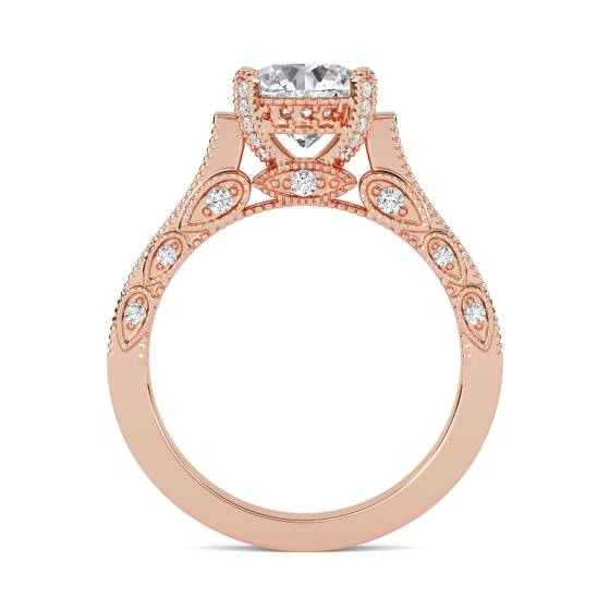 Einzigartiger Vintage-Ring mit rundem Diamanten