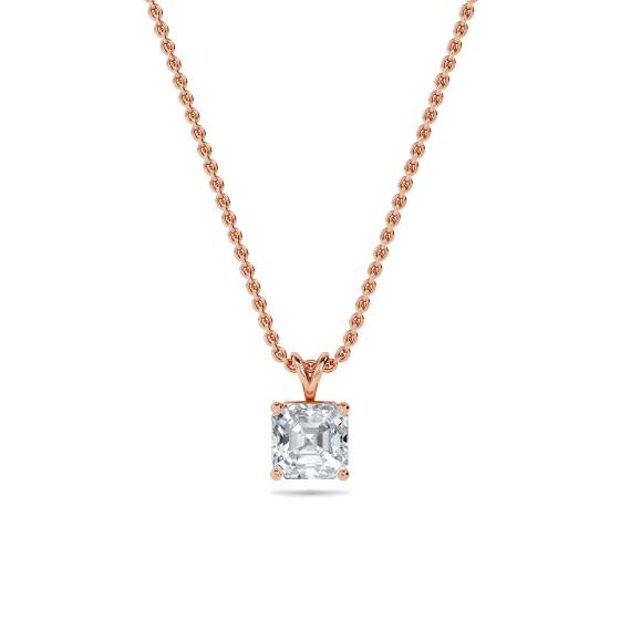 Moderner Asscher-Diamant-Solitär-Anhänger