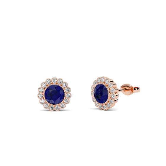 Ohrringe mit blauem Saphir und Diamanten