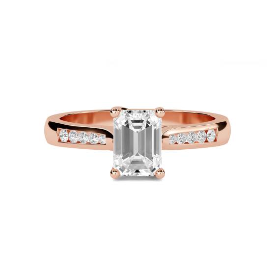 Smaragd-Diamant-Schulter-Set-Ring